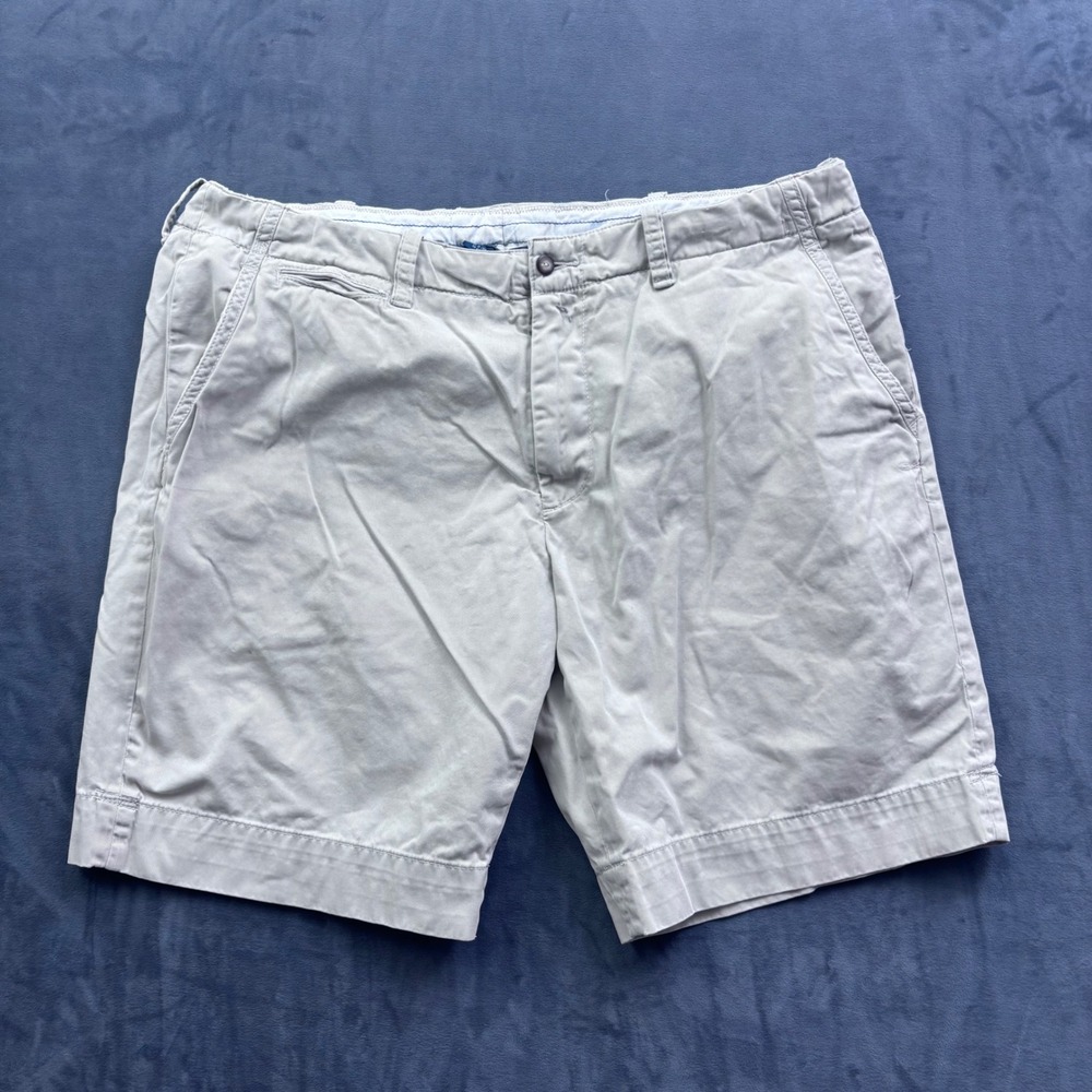 Polo Ralph Lauren Mens Classic Chino Shorts Tan Khaki Cotton Twill Size 38